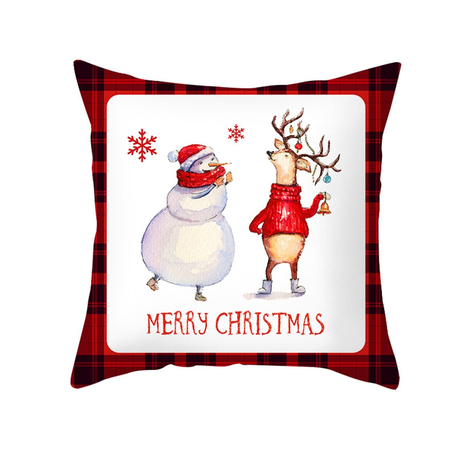 Super Soft Car Cushion Cover Merry Christmas Xmas Decor Bronzing Pillowcase BB