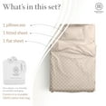 thumbnail image 4 of Threadmill Cotton Twin Sheet Set | 100% Cotton Sheets for Twin Size Bed | Damask Jacquard Sateen Twin Bed Sheets Set with 16” Deep Pocket | Soft Breathable 3-Piece Cooling Sheet Set | Beige, 4 of 8