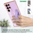 thumbnail image 5 of Compatible with Samsung Galaxy S22 Ultra 6.8" 2022 Case Thin for Women Girls,Soft TPU Plating Bumper Wristband Holder Case Slim Anti-Scratch Shockproof Love Heart Cute Case(Elegant Purple), 5 of 16