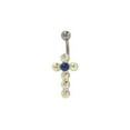 thumbnail image 1 of Jeweled Cross Belly Button Ring Navel Dangle 14G 10mm Body Jewelry Online, 1 of 1