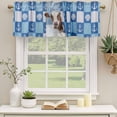 thumbnail image 3 of Funny Cow Valances for Windows, Decorative Rod Pocket Window Valance Curtains, Cute Art Modern Lovely Animals on Showering Blue Short Curtain Drapes for Kitchen/Living Room, 2 Panels, 42" W x 12" L, 3 of 8