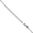 thumbnail image 2 of White Sterling Silver necklace Cable with pendant Cubic Zirconia CZ Clear 18 in 1 mm, 2 of 3