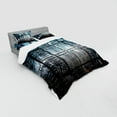 thumbnail image 3 of Ambesonne City Bedding Set 3 Pcs, New York at Night Scenery, Twin XL, Black and Dark Blue, 3 of 3