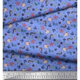 thumbnail image 3 of Soimoi Rayon Fabric Anchor Hook,Shell & Starfish Ocean Printed Fabric 1 Yard 56 Inch Wide, 3 of 3