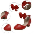 thumbnail image 5 of Girls Dress Shoes for Little Big Kids Crystal Bow Bling Pointy Toe Low Heels Stage Performance Princess Shoes, 5 of 8