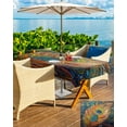 thumbnail image 5 of Fsddascl Peacock Feathers Eye Outdoor Tablecloth - 60x102 Inch Rectangle Dining Table Cover, Abstract Vintage Boho Oil Painting Waterproof Outdoor Table Cloth with Umbrella Hole & Zipper for Patio, 5 of 7