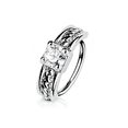 thumbnail image 2 of Nose & Cartilage Bendable Hoop Ring ,Prong CZ Centered Half Circle Top 18g-20g, 2 of 4