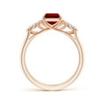 thumbnail image 2 of ANGARA Emerald-Cut Lab Grown 1.6 Ct Ruby Side Stone Engagement Ring with Diamonds for Women in 14K Rose Gold (Size-8x6mm) | July Birthstone, Anniversary, Jewelry Gift for Women | Lab-Grown Ruby Ring, 2 of 7