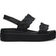 thumbnail image 5 of Sandalias de cuña Crocs Brooklyn tejidas de cuña baja negras para mujer, 5 of 7