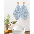 thumbnail image 2 of Blue Flowers Kitchen Dish Towels for Drying Dishes Set of 4, Farmhouse Botanical White Floral Leaves Waffle Weave Microfiber Hand Tea Bathroom Towels Quick Dry & Absorbent Towel 12x12, 2 of 7