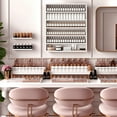 thumbnail image 5 of Advwin Wall Mounted Nail Polish Rack, 6-Tier Wood Display Shelf Organizer for Nail Polish, Tattoo Ink, Figurines, Makeup and More, White, 5 of 8