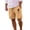 Khaki@GC@, variant on CONZONE Mens Linen Shorts Elastic Waist Drawstring Summer Beach Shorts for Men Hawaiian Graphic Lightweight Loose Fit Outdoor Shorts With Pockets