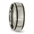 thumbnail image 4 of Titanium Black Rubber 8mm Ring Man Wedding Type Of  For Dad Mens  For Him, 4 of 11