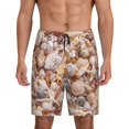 thumbnail image 2 of Rocae Colorful Seashells for Men's Soft Sleep Pajama Shorts, Waistband and Pockets, 2 of 9