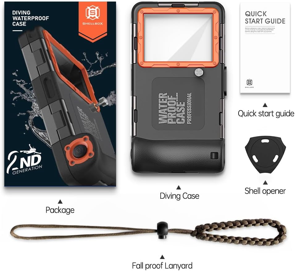2026 Underwater Snorkeling Diving Phone Case for Phone 17/16/15/14/13/12Pro Max/Galaxy S25/S24/S23.(50ft/15m) Professional Scuba Dive Waterproof Case Underwater Photo Video
