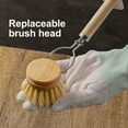 thumbnail image 4 of Holloyiver Bamboo Pot Dish Brush, Natural Wooden Scrub Brush with Sisal Fiber, Suitable for Dishes, Pans, Pot and Other Utensils-Sustainable, Kitchen Cleaning Brush with Replacement Brush Heads, 4 of 7