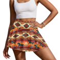 thumbnail image 3 of HELLHERO 2 Side Pockets Athletic Skort, Southwestern Print Pleated Built-in Shorts Golf Skirt for Tennis Pickleball Running and Daily Wear, 3 of 9