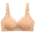 thumbnail image 2 of LLYWEY Wire-Free Mesh Bra Wire-Free Push up Bras Women Ladies Training Bra Style-1191 Women's Plus Extra Lift Bra Feature Adult Female Bralette Sports Bras Beige 42B, 2 of 3