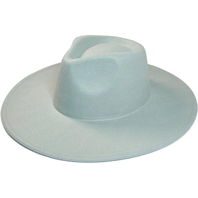 VERVE 8 Wide Brim Vegan Felt Rancher Hat - Women, Men, and Kids Fedora Style with Adjustable Inner Drawstring