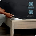 thumbnail image 4 of Bare Home Ultra-Soft Fitted Sheet - Dual Side Pockets - Premium 1800 Collection - Deep Pocket - King, Black, 4 of 7