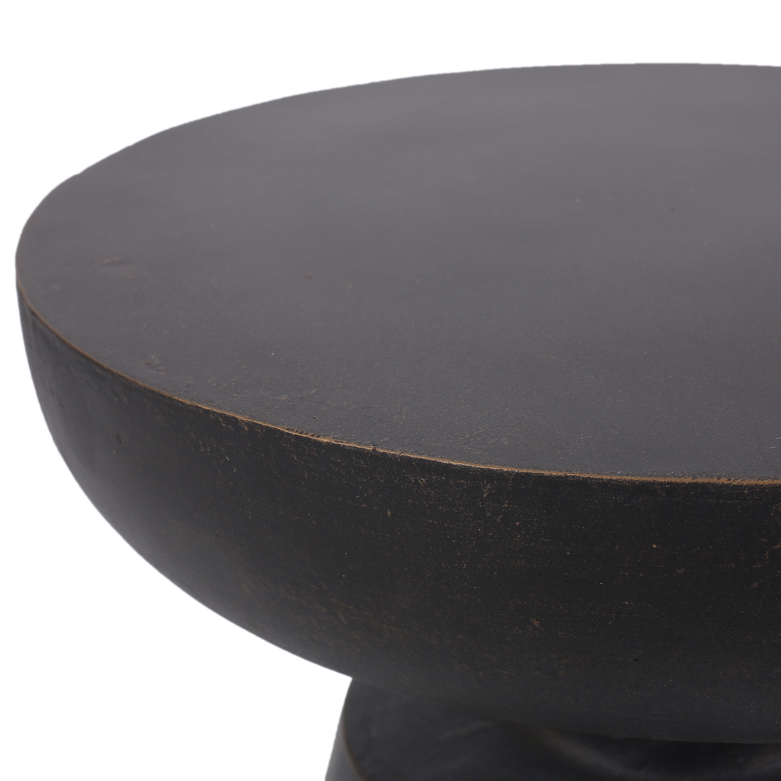 Outdoor Copper Tone Side Table, Lightweight Concrete Material for Patio Garden, Copper