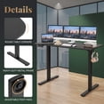 thumbnail image 4 of 63" Electric Standing Desk with 3 Memory Heights and 2 Hanging Hooks, Adjustable Height Sit Stand Home Office Desk,Black, 4 of 8