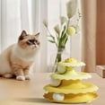 thumbnail image 5 of Cat Toy Roller 3-Level Turntable,Interactive Cat Toy with 4 Balls Interactive Kitten Fun Mental Physical Exercise Kitten Toys for Indoor Cats （Yellow）, 5 of 9