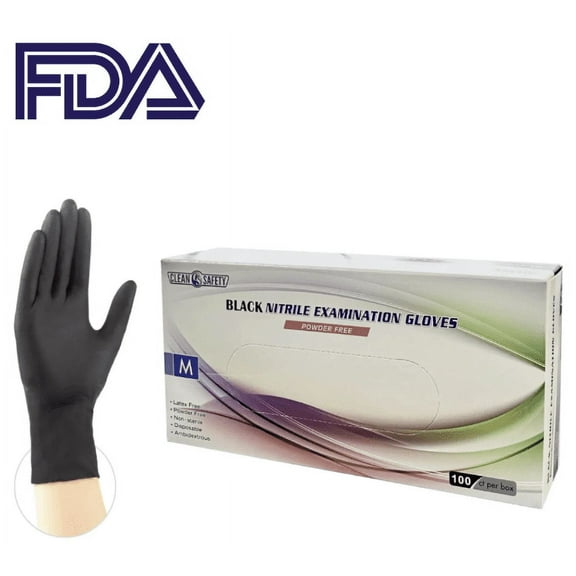 Black Nitrile Examination Gloves (5 MIL), 100/box