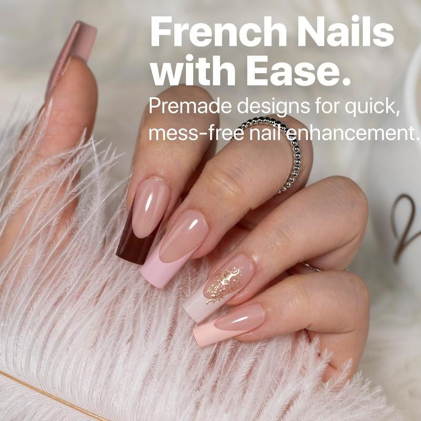 SXC Cosmetics X-Pro Tips French Tip Press On Nails, Skin Tone Series Starter Kit  for DIY Nail Art Nail Polish Polish Gel Extension Nailcare