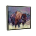 thumbnail image 3 of Stupell Industries Vibrant Bison Grazing Rural Meadow Purple Landscape Painting Luster Gray Floating Framed Canvas Print Wall Art, Design by Robert Jackson, 3 of 6
