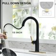 thumbnail image 6 of Kitchen Faucets, Black and  Kitchen Faucet with Pull Down Sprayer, High Arc Stainless  Kitchen Sink Faucet, Modern Brass Kitchen Faucet 1 or 3 Hole, Brushed /Matte Black, 6 of 7