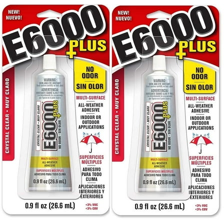 Eclectic Clear 0.9 Fl Oz E6000 Plus Multipurpose Adhesive - 0.9 oz Pack of 2, 570110