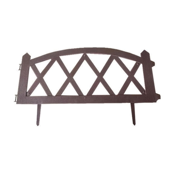WEGFTDUOP Brown Plastic Garden Border Fence, Decorative Edging for Lawns and Flower Beds