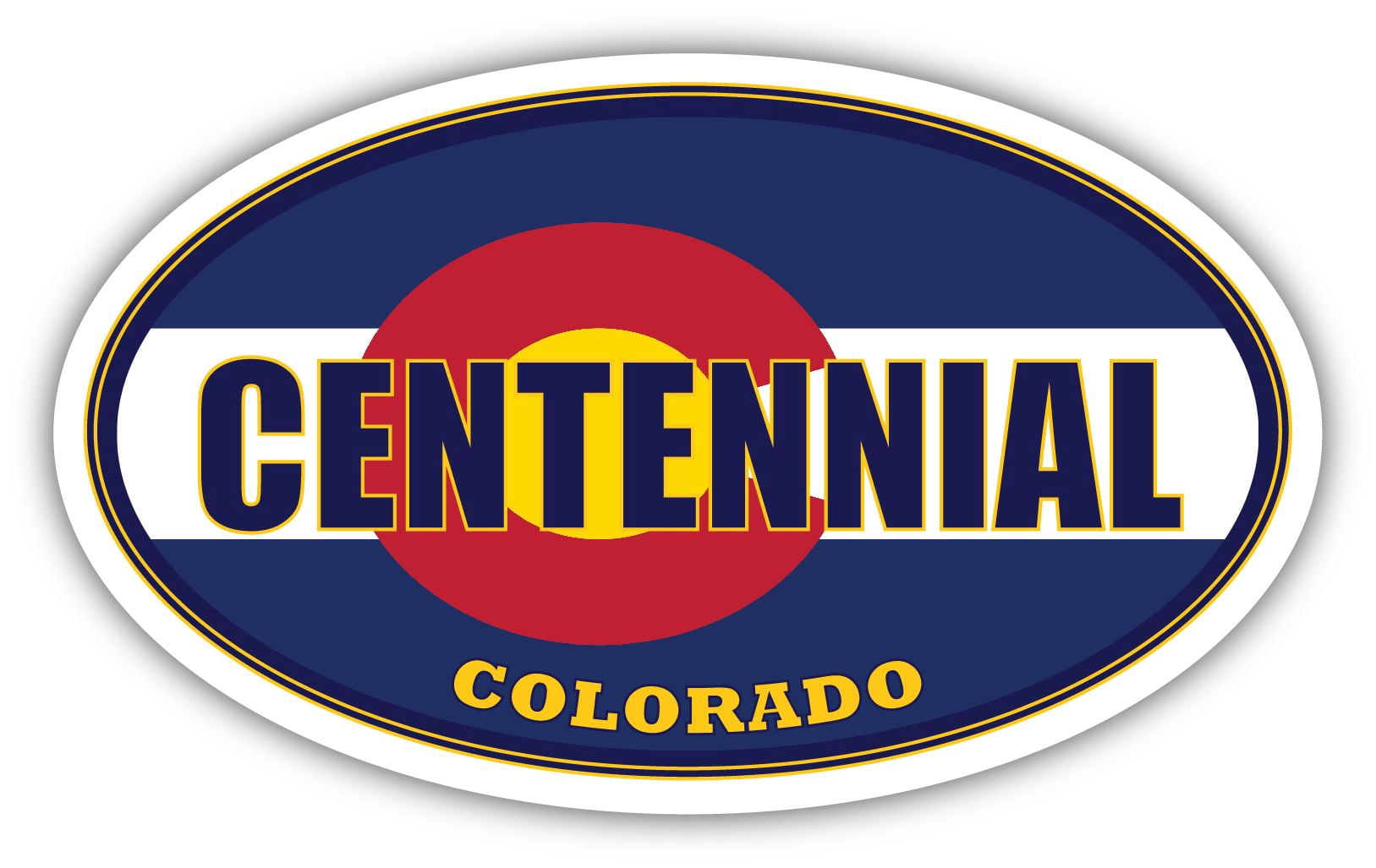 Centennial City Colorado State Flag | CO Flag Arapahoe County Oval State  Colors Bumper Sticker Car Decal 3x5 inches - Walmart.com
