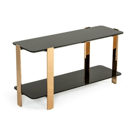 Modrest Leroy Modern Ebony & Rosegold Console Table