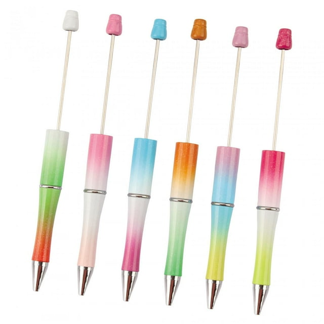 Bolígrafos de cuentas surtidos, recuerdo de fiesta, bolígrafos de tinta negra con cuentas, bolígrafos para manualidades 6 piezas