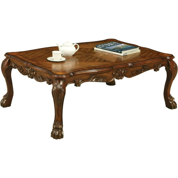 ACME Dresden Rectangular Wooden Coffee Table in Cherry Oak