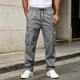 thumbnail image 6 of Aezemi Men Straight Leg Cargo Pants with Multiple Pockets Lightweight Fashion Elastic Waist Pull on Hiking Pants Drawstring Trendy Workout Outdoor Trousers 3XL, 6 of 9