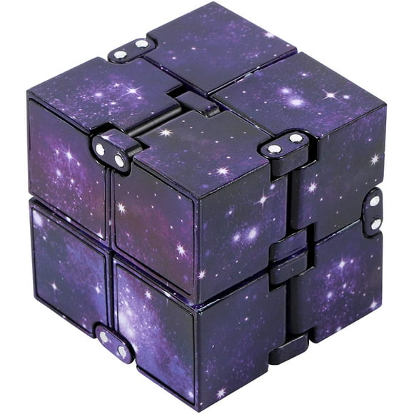 Infinity fidget cube for Children and Adults, cool Hands for Relief Stress and Anxiety mini - time cut Toy Infinity cube for add, ADHD (Purple Galaxy Space)