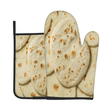 

Lukts Taco Tortillas Print Kitchen Heat-Resistant Gloves and Spacers 2pcs Set Suitable for Baking and Cooking