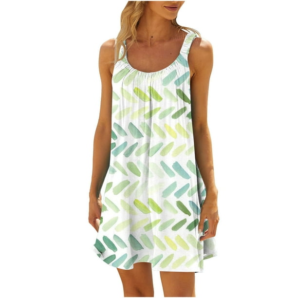 Vestidos de playa Mujeres Sexy Hawaiano Tropical Impreso Sin mangas Sling Mini Vestido Verano Suelto Cómodo Boho Sundress OAVQHLG3B Store lin121212
