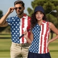 thumbnail image 2 of Aplkyhs Patriotic Star Matching Couple Golf Shirts USA Flag Funny Men Women Matching Couple Golf Shirts 4-Way Stretch Golf Tennis Tank Top Quick Dry Suitable for Tennis Enthusiasts, 2 of 6