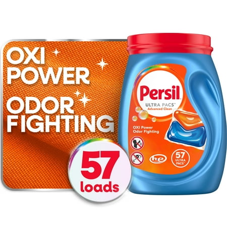 Persil Advanced Clean Oxi+Odor Power Laundry Detergent Ultra Pacs, Original, 57 Count