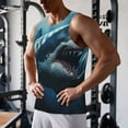 thumbnail image 5 of Lsque 3D Realistic Shark Pattern Mens Tank Tops Muscle Athletic Quick Dry Sleeveless Workout Fitness T Shirts Beach Tank Top, Loose-fit Sleeveless Shirt for Men-4X-Large, 5 of 7