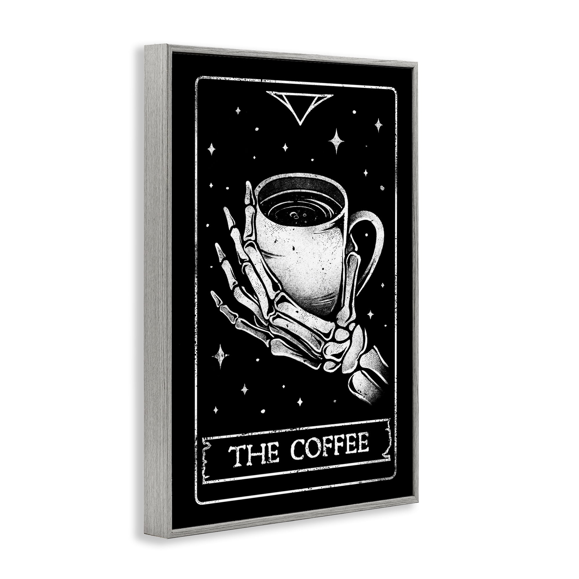 Stupell Industries The Coffee Tarot Card Gray Framed Giclee Art, design by EduEly Designs