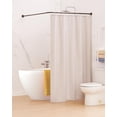 thumbnail image 3 of Corner Shower Curtain Rod, Coffee [24"-37"] x [24"-37"] Adjustable L Shaped Shower Rod No-Sagging 90 Degree Curved Curtain Rod for Bathroom Bathtub with 12 Ring Hooks & Ceiling Support, 3 of 13