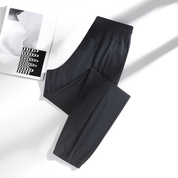 Pants for Women Over 50 Ultra Stretch Breathable Drape Flowy Casual Track Athletic Pants Quick Drying Dry Elastic Waist Trousers with Pockets Black S