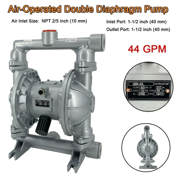 TABODD 44GPM Air-Operated Double Diaphragm Pump 1-1/2" Inlet & Outlet Industrial Fluid