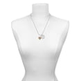 thumbnail image 2 of Delight Jewelry Brown Giraffe Print Heart with Nurse Hat She is Clothed in Stength and Dignity Charm Necklace, 20"+3", 2 of 4