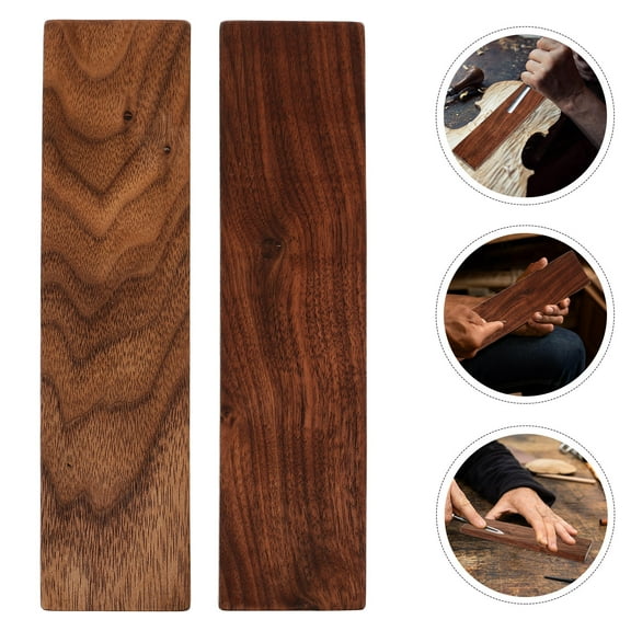 MERRYHAPY Dark Brown Black Walnut Wood Blocks, Unfinished Carving Wood for Crafts, 2 Pieces, Natural Wood Material